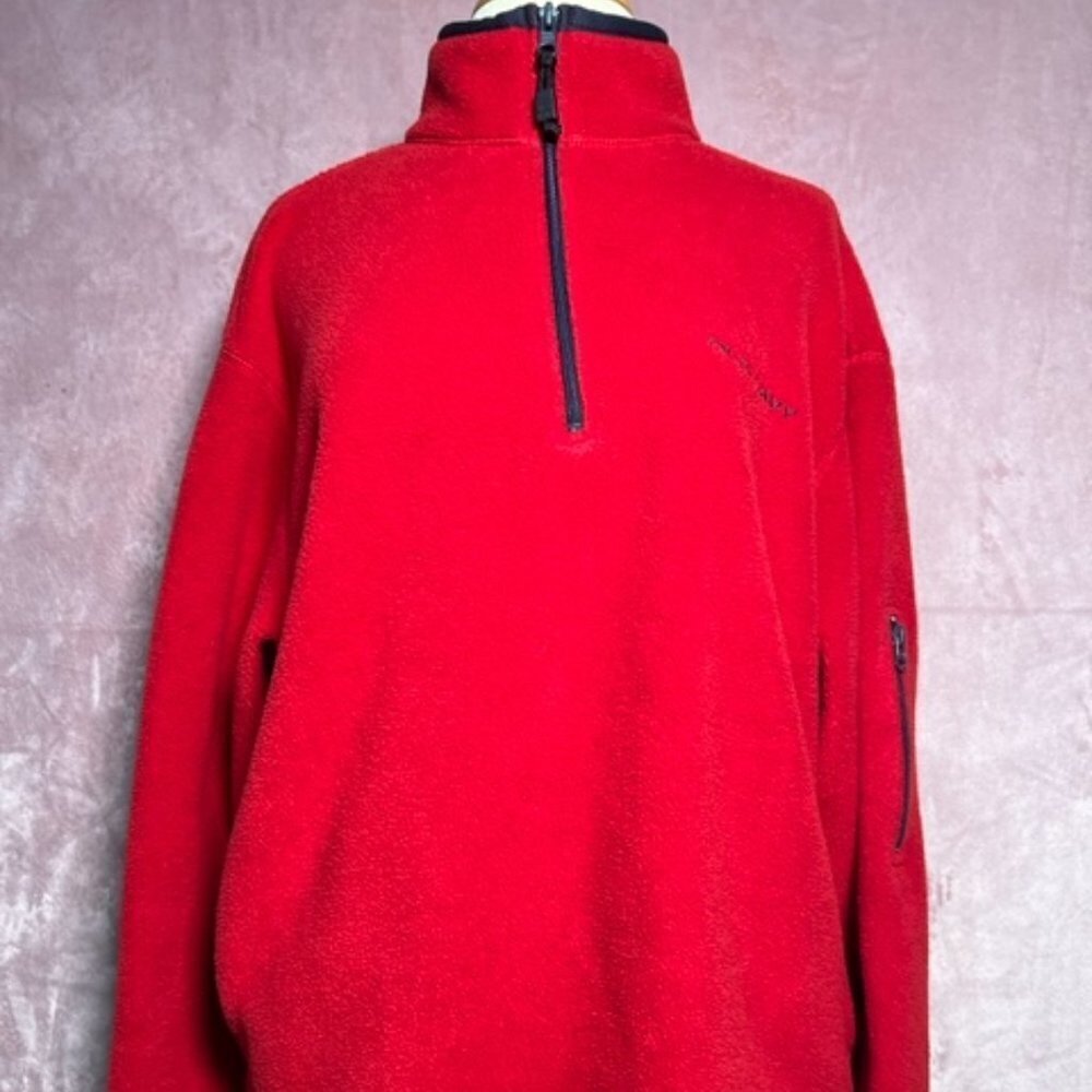 Mens Red Old Navy 1/4 Zip Pull Over Size M